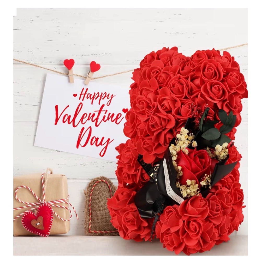 Red Rose Heart Arrangement - Valentine's Decorative Bouquet
